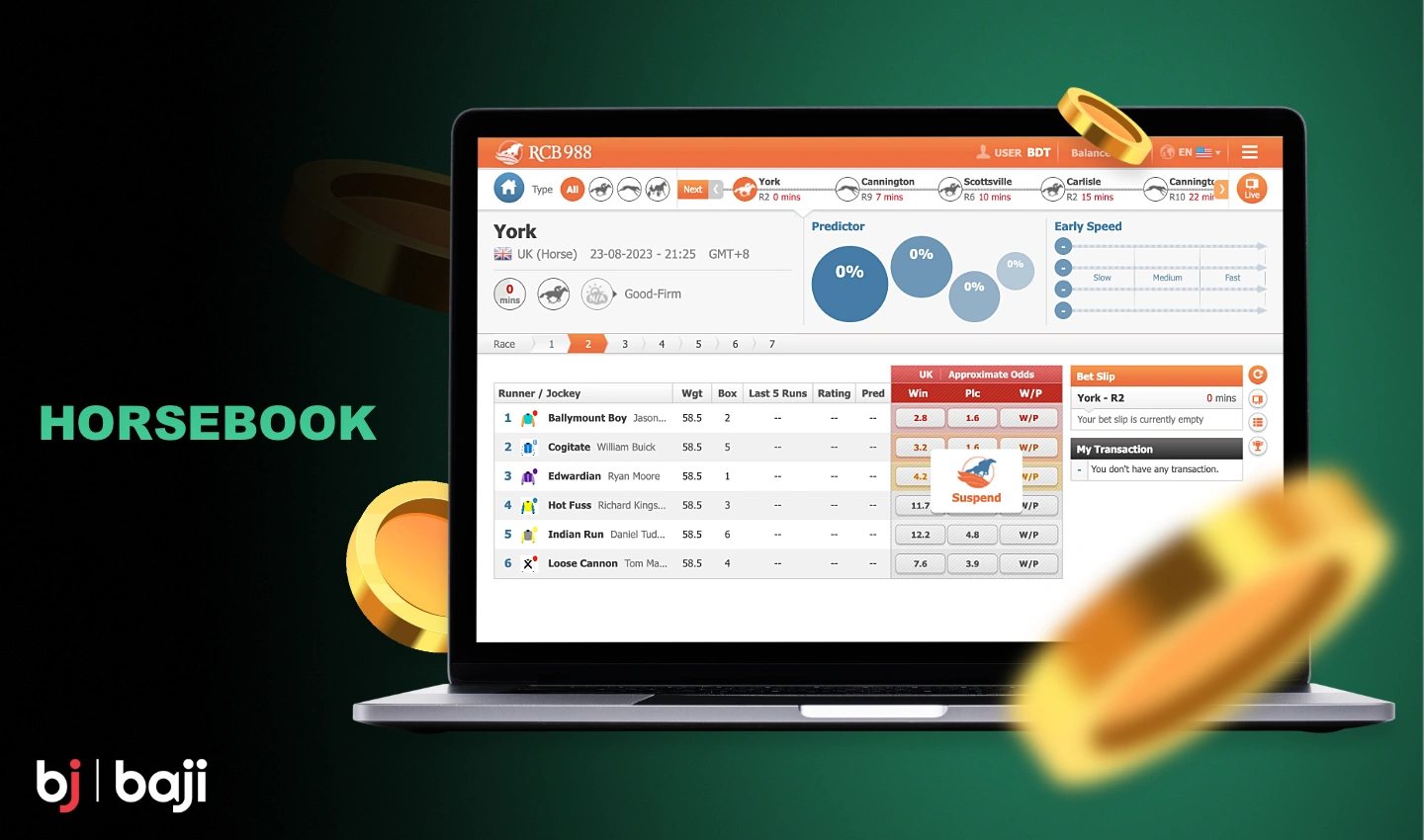 Baji প্ল্যাটফর্মে, আপনি বিভিন্ন ধরনের ঘোড়দৌড়ের উপর বাজি ধরতে পারেন