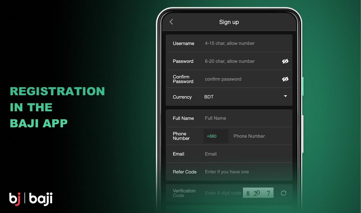 Baji ऐप में पंजीकरण करने से आपको ऐप की सभी सुविधाओं और कार्यक्षमता तक पहुंच मिलती है