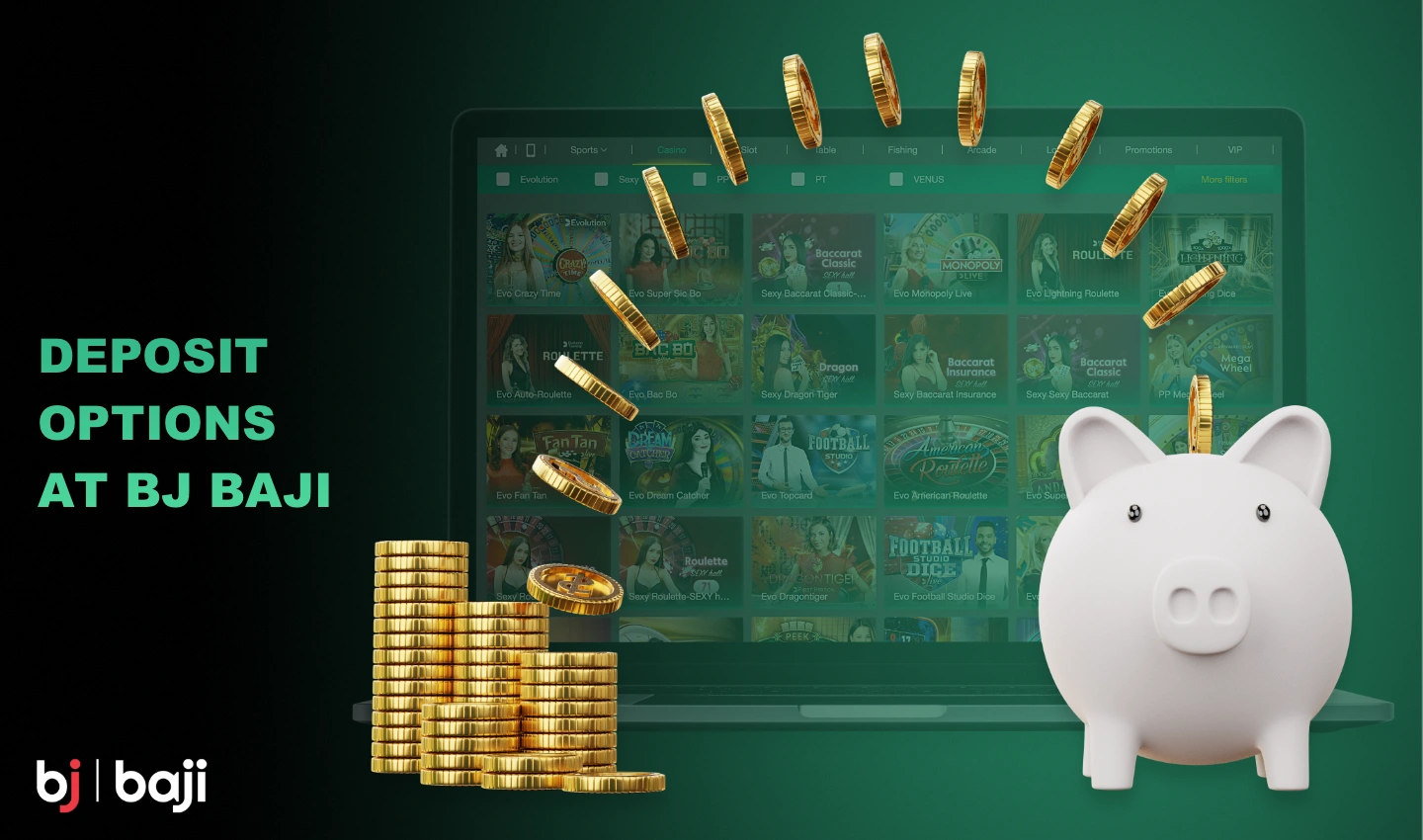 Baji-এ, ব্যবহারকারীদের কাছে ক্রিপ্টোকারেন্সি সহ বিভিন্ন ধরনের ডিপোজিট বিকল্প রয়েছে